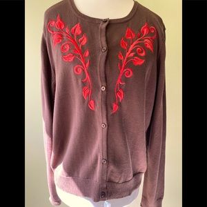 NWT Bob Mackie Wearable Art Cardigan Sweater
